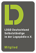 Logo von LOGO Deutschland, einem Verband unabhängiger Logopäden, mit dem Schriftzug Mitglied am unteren Rand. - Logopädische Praxis Christina Kopp